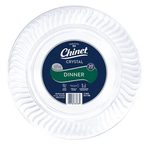Chinet Crystal Clear Plastic Dinner Plate, 10" 100 Ct.