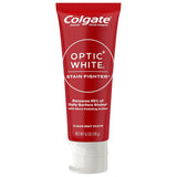 Optic White Stain Fighter Whitening Toothpaste, Clean Mint Flavor, Safely Removes Surface Stains, Enamel-Safe for Daily Use, Teeth Whitening Toothpaste with Fluoride, 4.2 Oz Tube