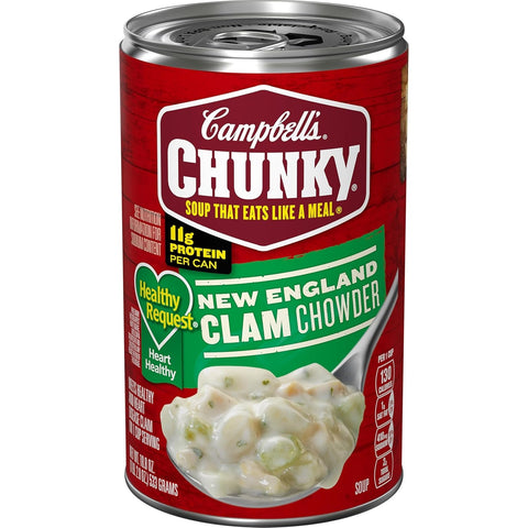 Chunky Soup, Healthy Request New England Clam Chowder, 18.8 Oz Can