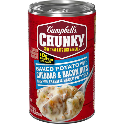 Campbell’S Chunky Soup, Baked Potato with Cheddar and Bacon Bits Soup, 18.8 Oz Can