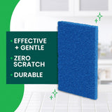 Zero Scratch Scouring Pad, Effective + Gentle Dish Scrubber for Household Cleaning, 3 Scrub Pads for Dishes, Nonstick Pots and Pans, Glass, Tubs, Showers, Reusable & Durable