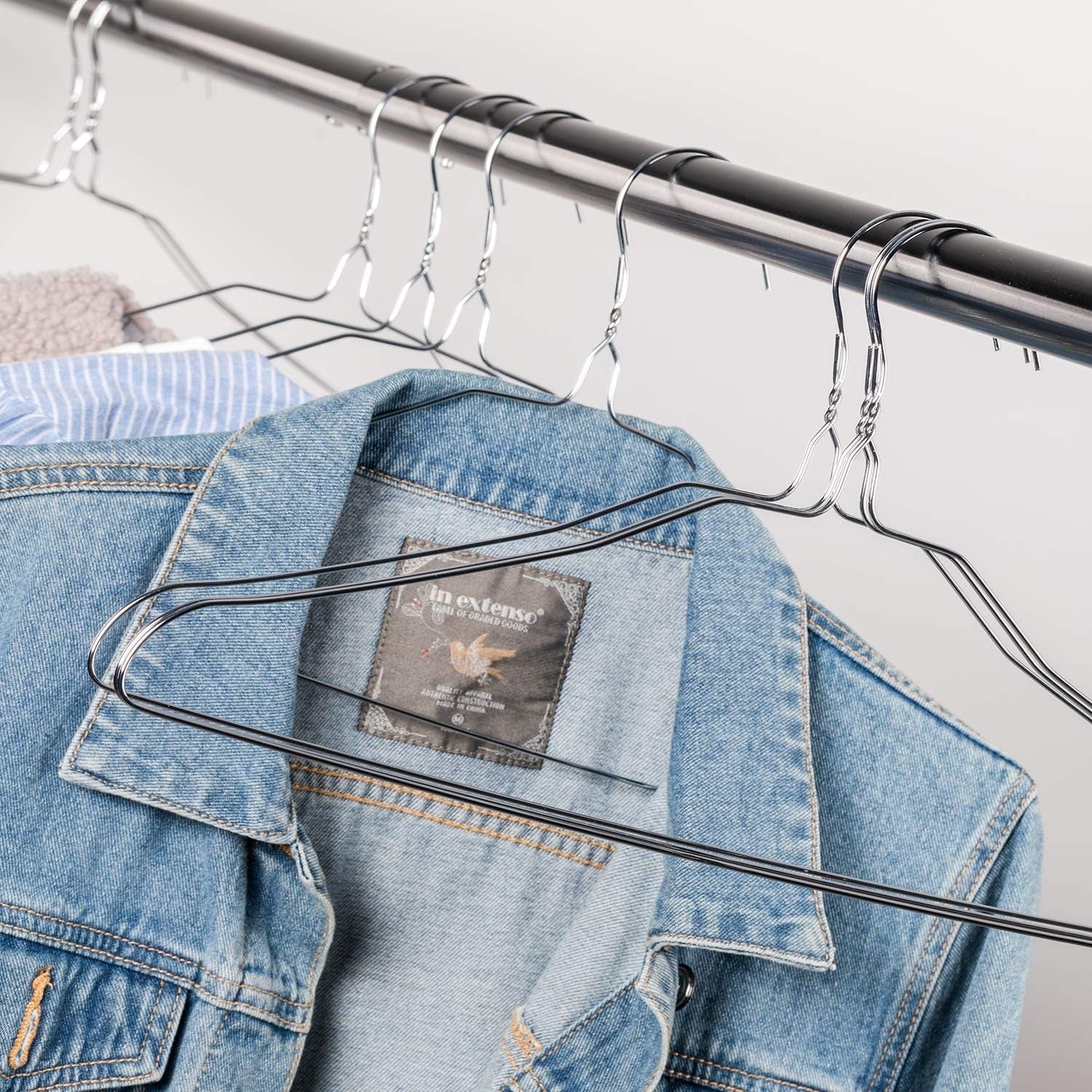 '- Wire Hangers, 10 Pack, Metal Hangers, Wire Hangers for Clothes, Wire Coat Hangers, Metal Clothes Hanger, Silver Hangers, Shirt Hangers, Slim Hangers, Thin Hangers, Standard Hangers