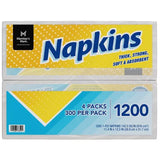 Member'S Mark Everyday 1-Ply White Napkins 4 Pks., 300 Napkins/Pk.