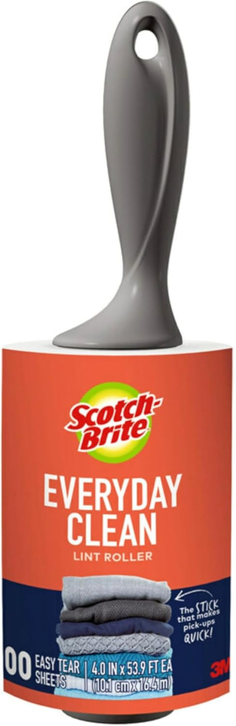Everyday Clean Lint Roller, Lint Remover for Pet Hair, Dark Clothes, Furniture, and Dusty Surfaces, Picks up Fur & Fluff in Your Home, Car, & Office, 1 Pack, 100 Adhesive Sheets Total