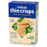 Thin Crisps Zesty Jalapeno Whole Grain Wheat Crackers, Lunch Snacks, Snack Crackers, 7.1 Oz