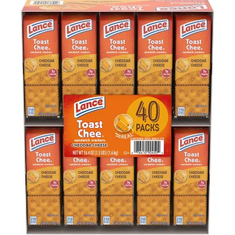 Lance Toastchee Cheddar Cheese, 1.41 Oz., 40 Pk.