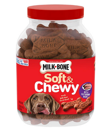 Milk-Bone, Beef & Filet Mignon Flavor, Soft & Chewy Dog Treats, 37 oz.