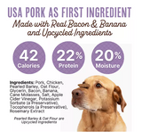 Waggin Train Pork & Bacon with Banana Recipe, High Protein Waffles Dog Treats, 36oz.