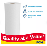 POM Individually Wrapped 2-Ply Paper Towels 30 rolls, 110 sheets/roll