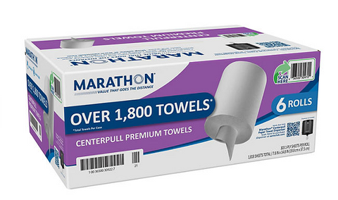 Marathon Centerpull Premium 1-Ply White Paper Towels 6 rolls, 300sheets/roll