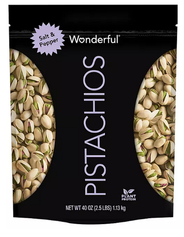 Wonderful Salt & Pepper Pistachios, 40 oz.
