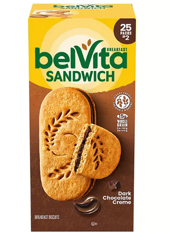 belVita Dark Chocolate Creme Breakfast Biscuits 25 pk.