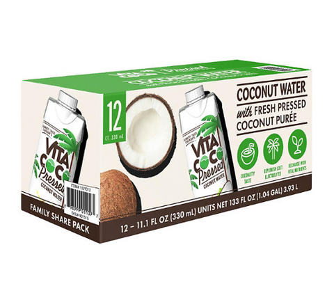 Vita Coco Coconut Water with Fresh Pressed Coconut Puree, 11.1 fl. oz., 12pk.