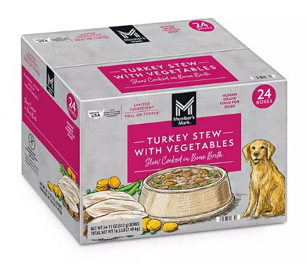 Member's Mark Turkey Stew with Vegetables Wet Dog Food, 11 oz., 24 boxes