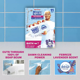 Mr. Clean Magic Eraser 2-in-1 Bathroom Cleaner Sponge, Lavender, 11 ct.