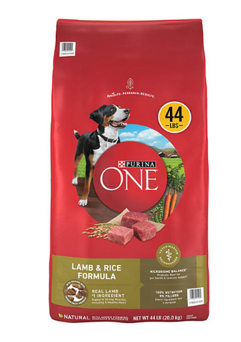Purina ONE SmartBlend Natural Lamb and Rice, Adult Dry Dog Food, 44 lbs.