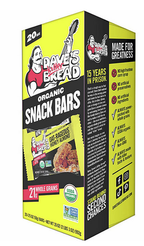 Dave'S Killer Bread Organic Snack Bars, Oat-Rageous Honey Almond, 20 Ct.