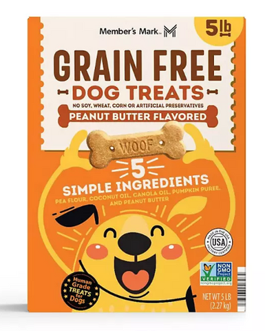 Member's Mark Grain-Free Dog Treat Biscuits, Peanut Butter Flavored, 80 oz.