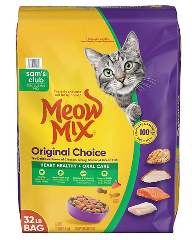 Meow Mix, Original Choice Flavor Adult Dry Cat Food, Heart Healthy & Oral Care Formula, 32 lbs.