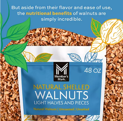 Member's Mark Natural Shelled Walnuts, 3 lbs.