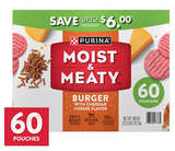 Purina Moist & Meaty Burger with Cheddar Cheese Flavor, Adult Dog Food, 6 oz., 60 ct.