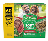 Purina Dog Chow Grilled Steak Flavor, Adult Soft Bites Dog Food, 60 ct.