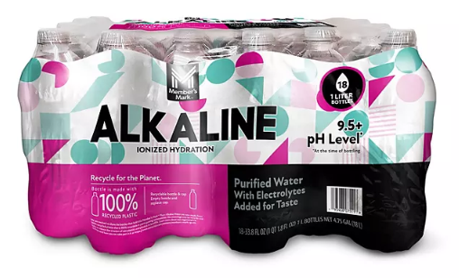 Member's Mark Plus+ Alkaline Bottled Water 1L., 18 pk.