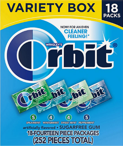 Orbit Mint Sugar Free Chewing Gum, Variety Pack, 14 pcs., 18 pk.