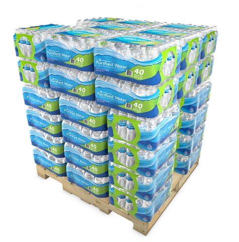 Member's Mark Purified Drinking Water Pallet, 40 bottles per case, 48 cases