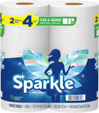 Tear-A-Square Paper Towels, 2 Double Rolls = 4 Regular Rolls, Customizable Sheet Size Paper Towel