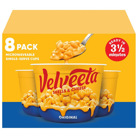 Shells & Cheese Original Microwaveable Shell Pasta & Cheese Sauce, 8 Ct Box, 2.39 Oz Cups