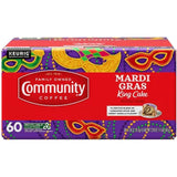 Community Coffee Medium Roast Coffee Pods, Mardi Gras King Cake, 60 Ct.