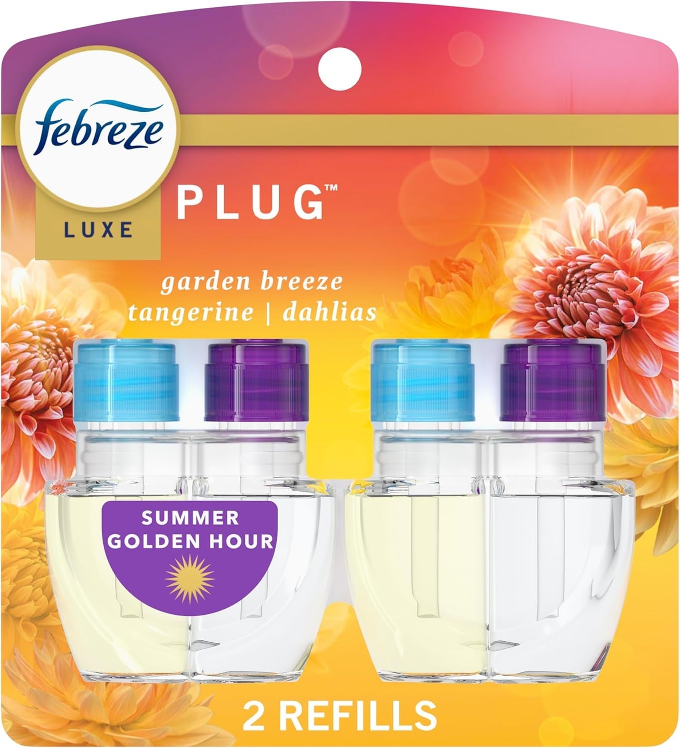 Plug in Air Freshener, Odor-Fighting Scented Oil Refill, Summer Golden Hour, 2 Refill