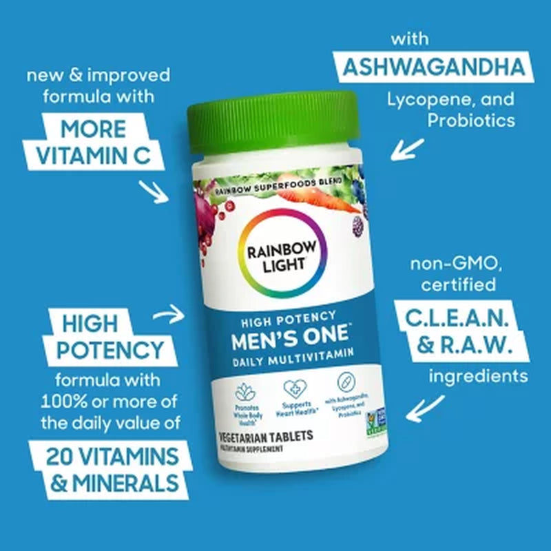 Rainbow Light Men'S One Multivitamin Tablet plus Superfoods & Probiotics 180 Ct.
