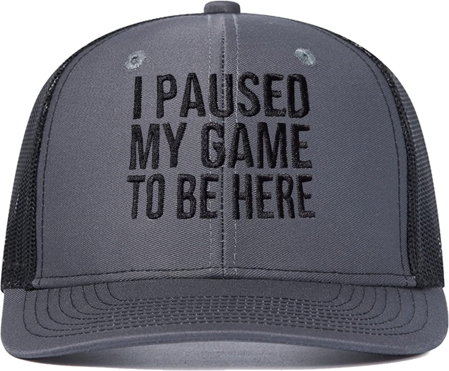 I Paused My Game to Be Here Hat, Funny Video Gamer Humor Joke Trucker Hat Baseball Cap for Men Women, Outdoor Dad Hat