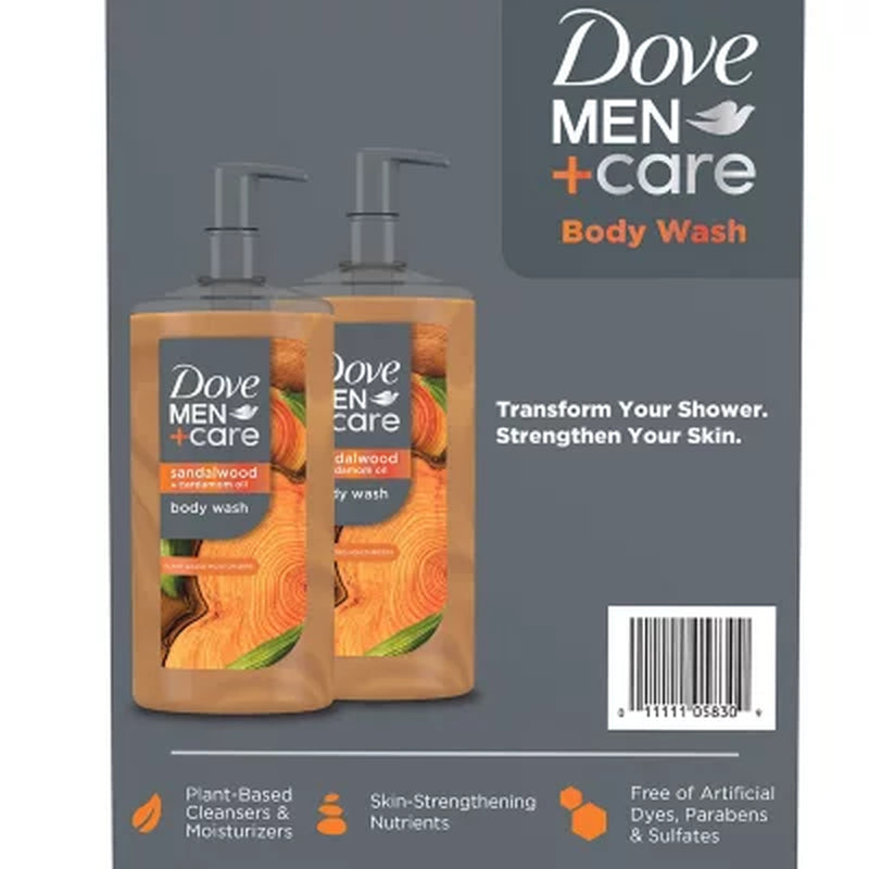 Dove Men+Care Sandalwood Body Wash, 26 Fl. Oz., 2 Pk.