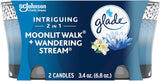 Candle Jar, Air Freshener, 2In1, Moonlit Walk & Wandering Stream, 3.4 Oz, 2 Count