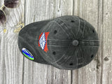 Embroidered Arkansas State Flag Hat for Women Men Kids, Washed Black Embroidery Baseball Cap, Cotton Snapback Trucker Hat