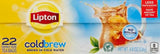 Cold Brew Iced Tea Bags, Family Size Zero Calories, Easy-To-Make with No Boiling Needed, 22 Total Tea Bags