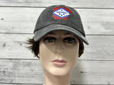 Embroidered Arkansas State Flag Hat for Women Men Kids, Washed Black Embroidery Baseball Cap, Cotton Snapback Trucker Hat