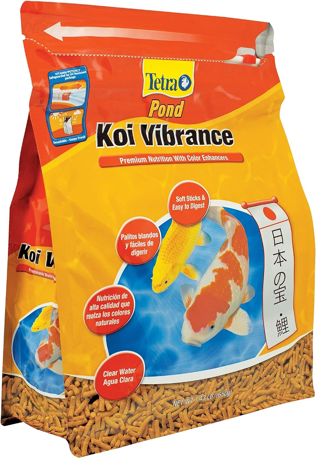 pond Koi Vibrance 1.43 Pounds, Soft Sticks, Floating Pond Food