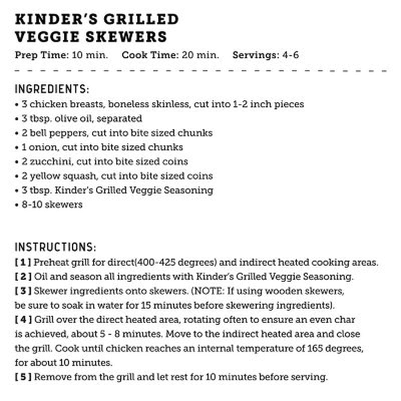 Kinder'S Grilled Veggie Seasoning, 9.8 Oz.