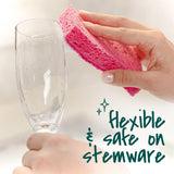 Gentle Clean Delicate Scrub Sponges, for Washing Dishes and Cleaning Kitchen, 3 Scrub Sponges