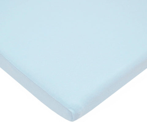100% Natural Breathable Cotton Jersey Knit Fitted Bassinet Sheet, Blue, 15" X 33", Soft Breathable, for Boys and Girls