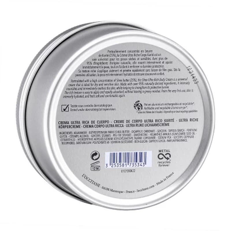L'Occitane, Shea Butter Ultra Rich Body Cream, 6.9 Oz.