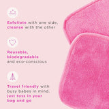 Makeup Remover Cloths - Reusable Microfiber Face Towels to Cleanse & Remove Makeup - Water Activated, Dual-Sided Design for Easy Use - Pastel (4 Count)
