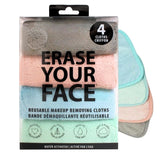 Makeup Remover Cloths - Reusable Microfiber Face Towels to Cleanse & Remove Makeup - Water Activated, Dual-Sided Design for Easy Use - Pastel (4 Count)