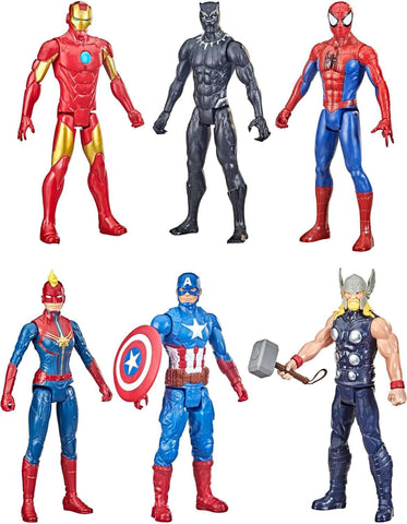 Titan Hero Series Action Figure Multipack, 6 Action Figures, 12-Inch Toys, Inspired by  Comics, for Kids Ages 4 and up (Amazon Exclusive)