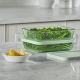 Pyrex Simply Store Tinted 12-Piece Glass Food Storage Container Set, Green & Blue