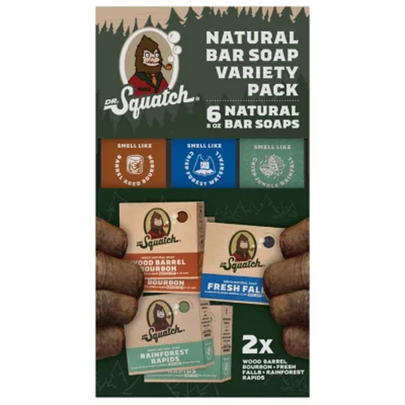 Dr. Squatch Natural Bar Soap, Variety Pack, 5 Oz., 6 Ct.